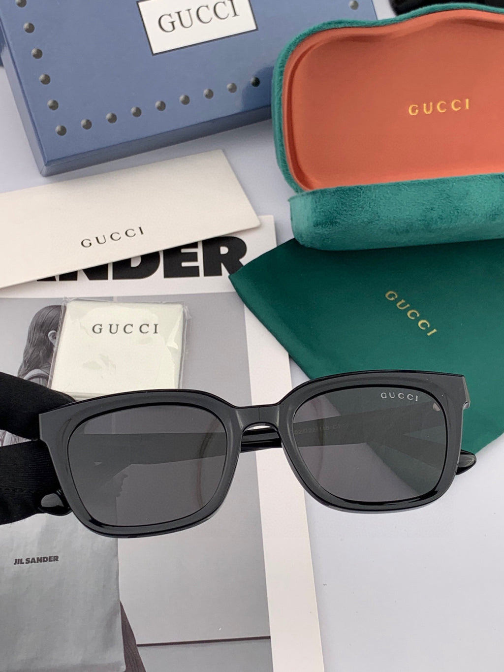 Gucci G5108 Polarized Square Black Lens Sunglasses for Women - detail image 2