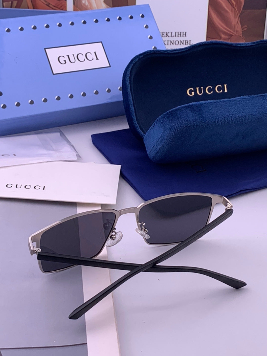 Gucci G6807 Polarized Aviator Gold Lens Sunglasses for Men & Women - detail image 5