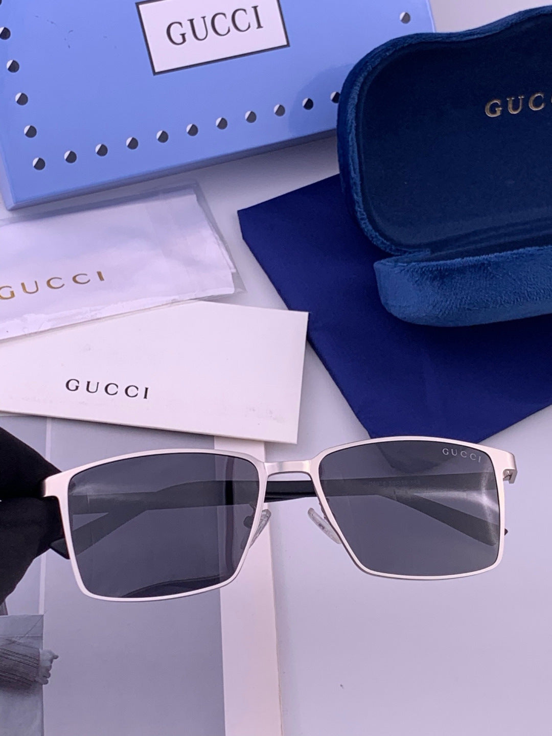 Gucci G6807 Polarized Aviator Gold Lens Sunglasses for Men & Women