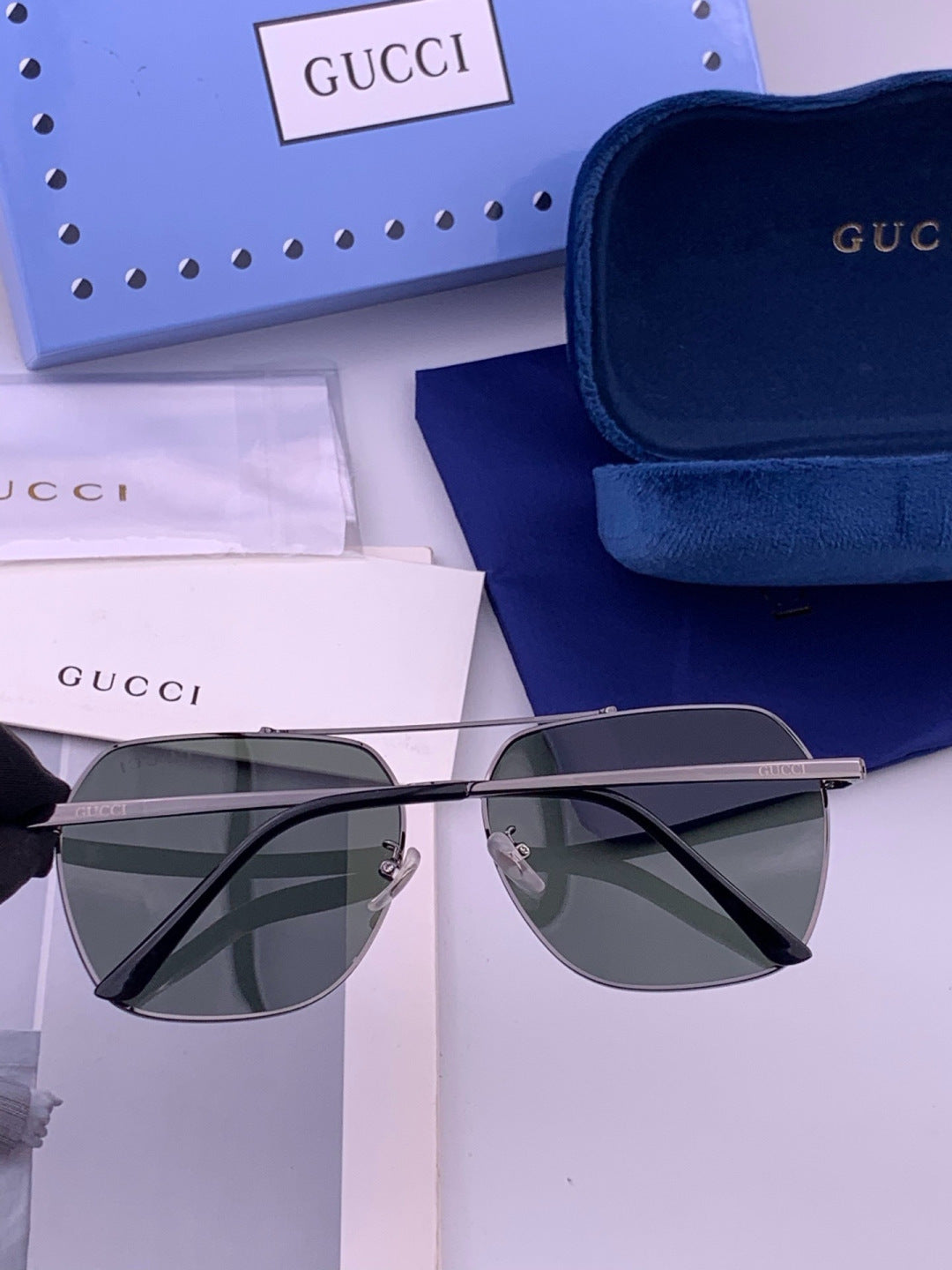 Gucci 0863 Polarized Aviator Gold Lens Sunglasses for Men & Women - 493245 - detail image 6