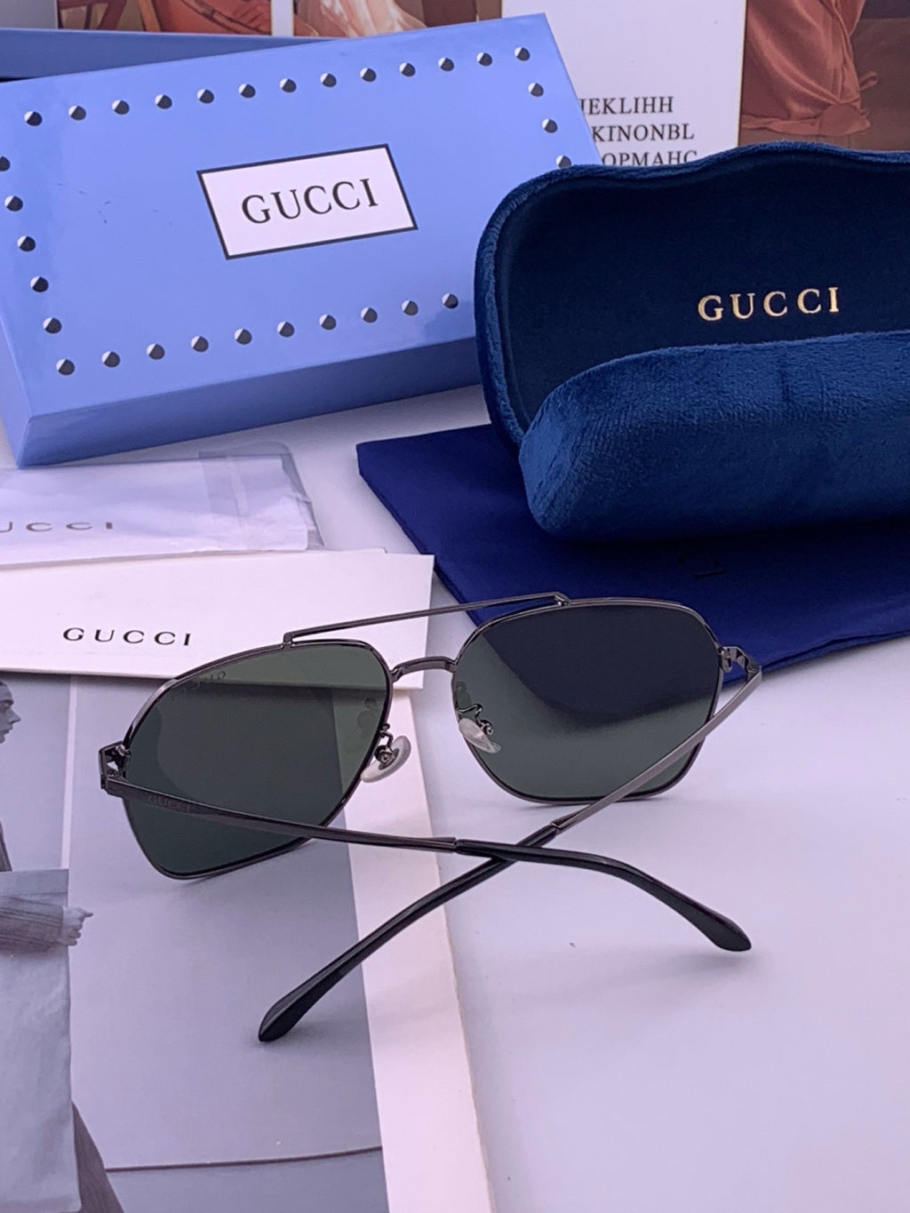 Gucci 0863 Polarized Aviator Gold Lens Sunglasses for Men & Women - 493245 - detail image 4