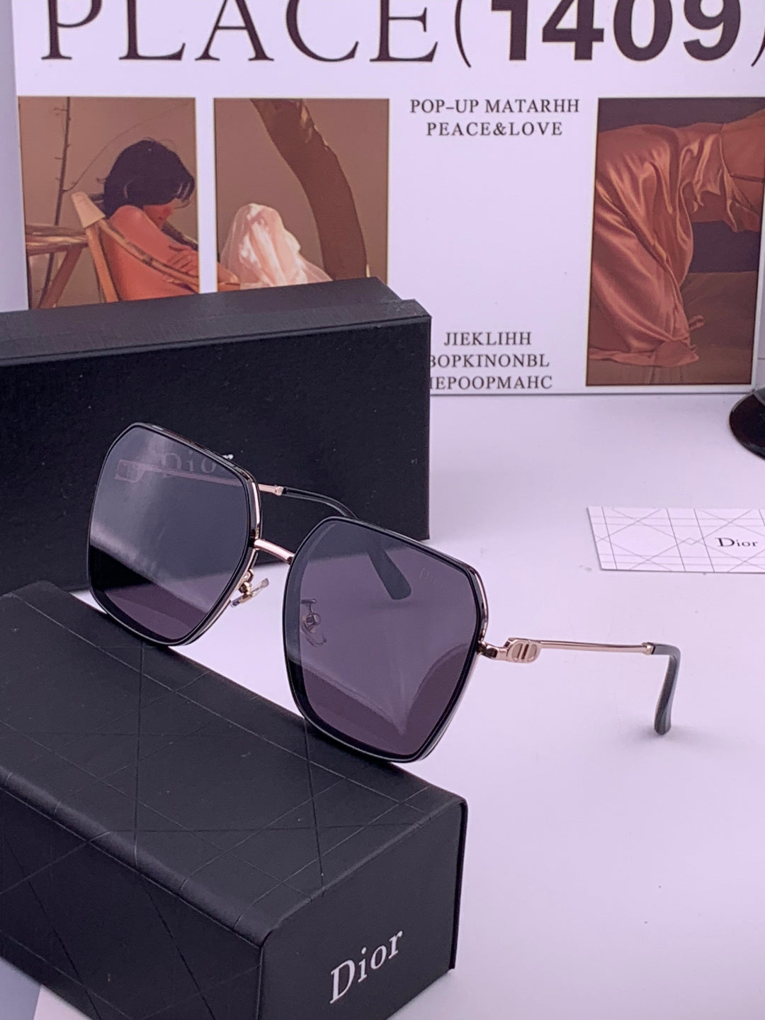 Dior D7635 Polarized Fashion Black Lens Sunglasses for Men & Women - detail image 2