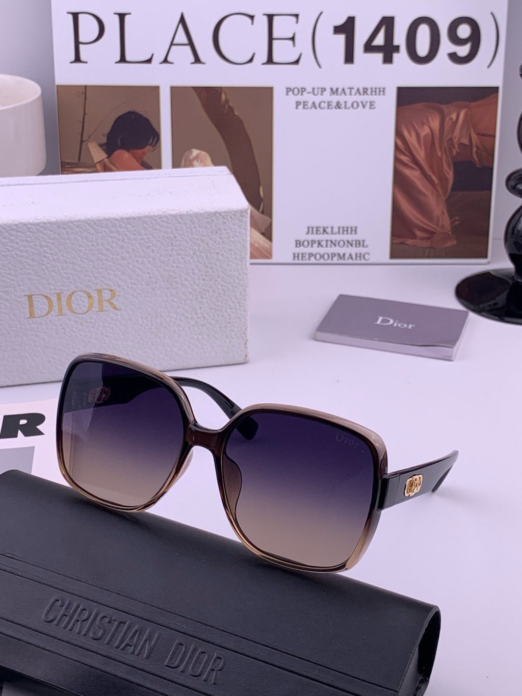 Dior D3510 Polarized Fashion Black Lens Sunglasses for Men & Women - detail image 3