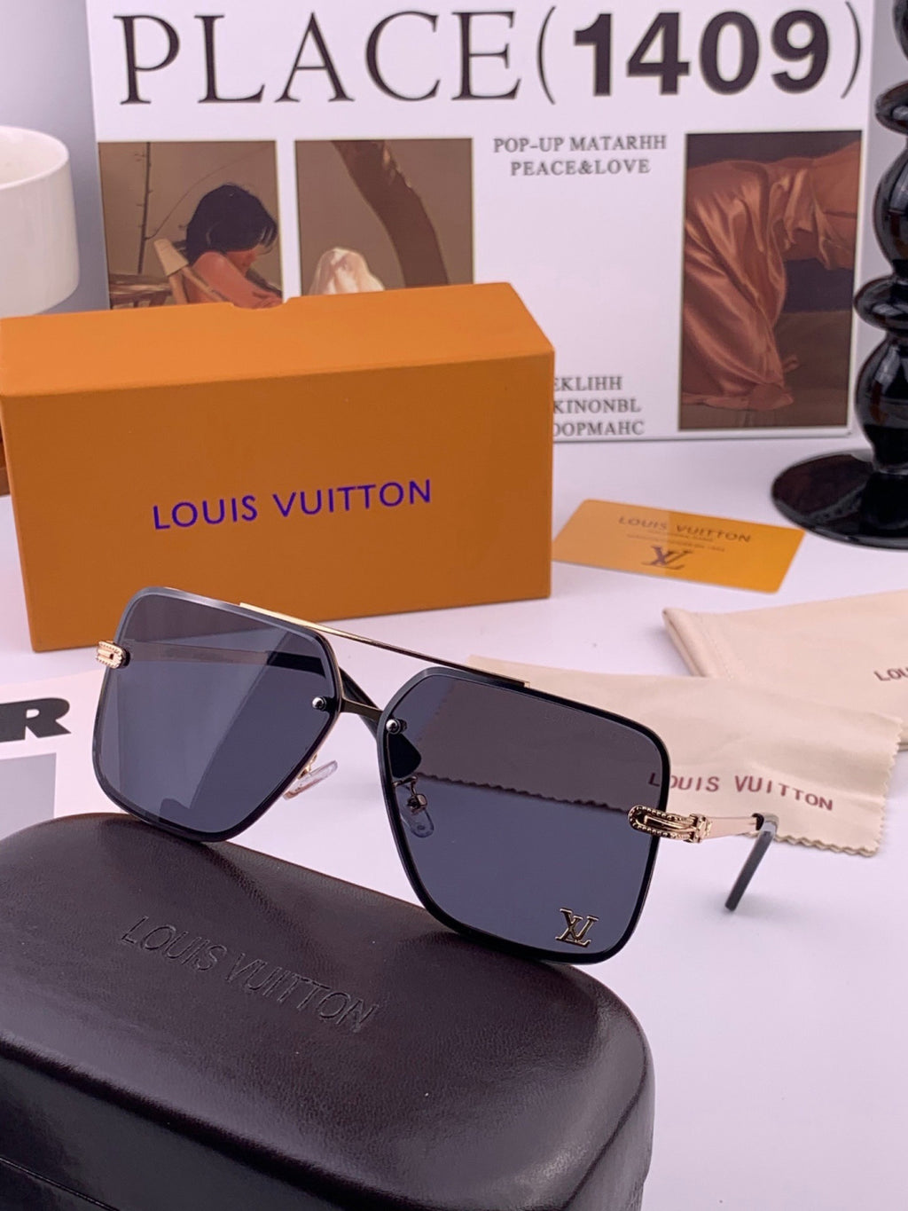 Louis Vuitton L91747 Aviator Orange Lens Sunglasses for Men & Women - 493114 - detail image 2