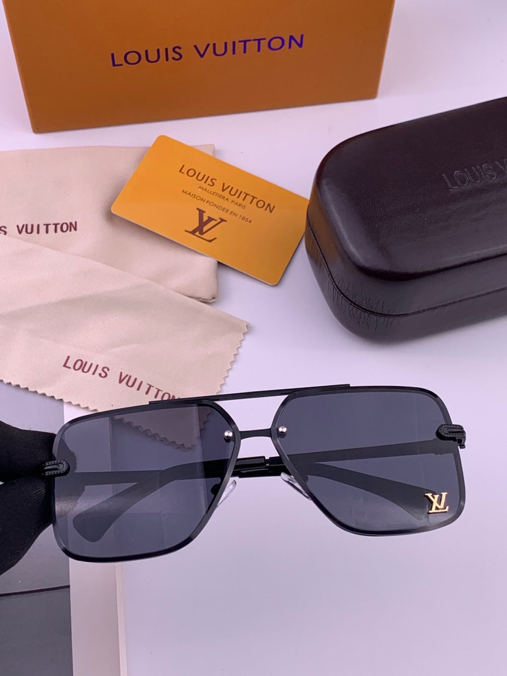 Louis Vuitton L91747 Aviator Orange Lens Sunglasses for Men & Women