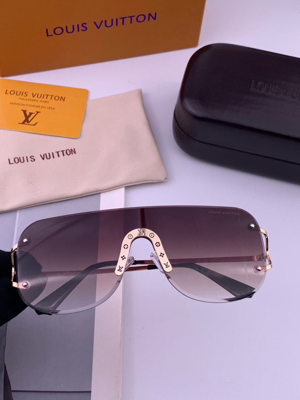 Louis Vuitton L61759 Aviator Gold Lens Sunglasses for Men & Women