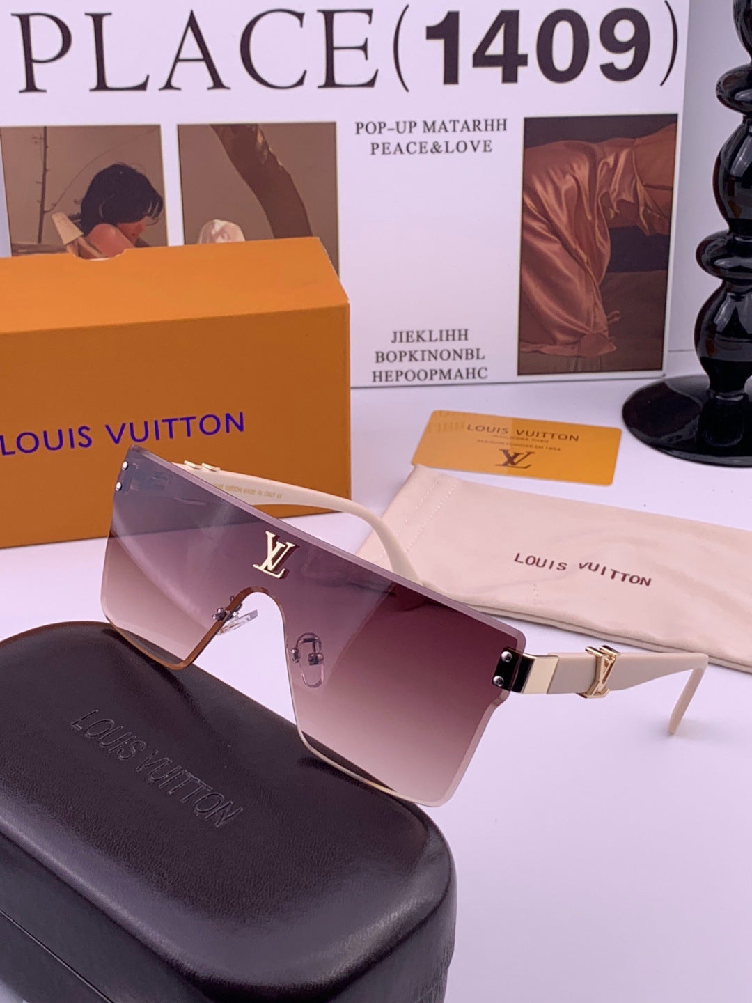 Louis Vuitton L36000 Oversized Purple Lens Sunglasses for Men & Women - 493121 - detail image 2