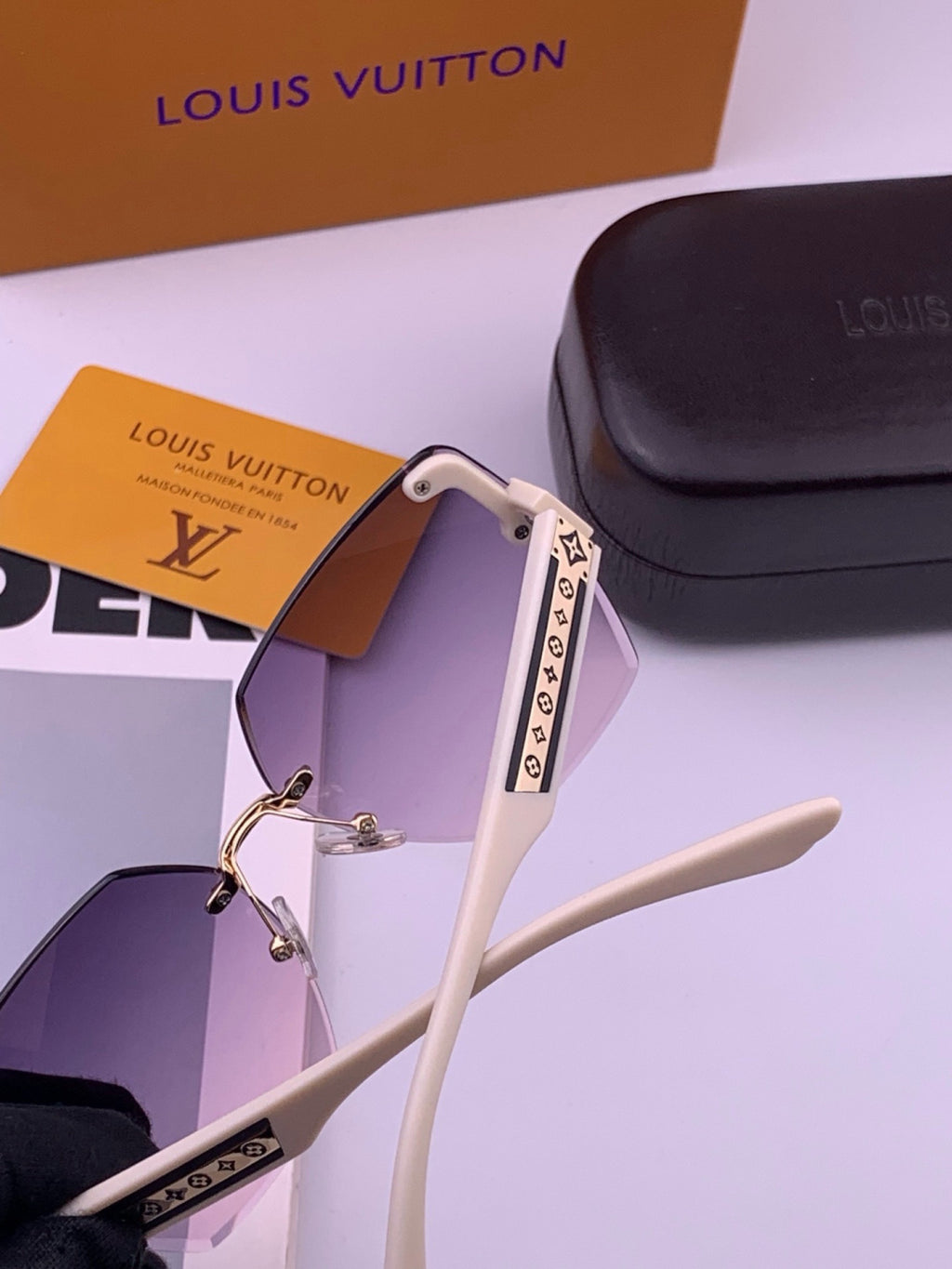 Louis Vuitton L6519 Polarized Square Brown Lens Sunglasses for Men & - 493104 - detail image 3