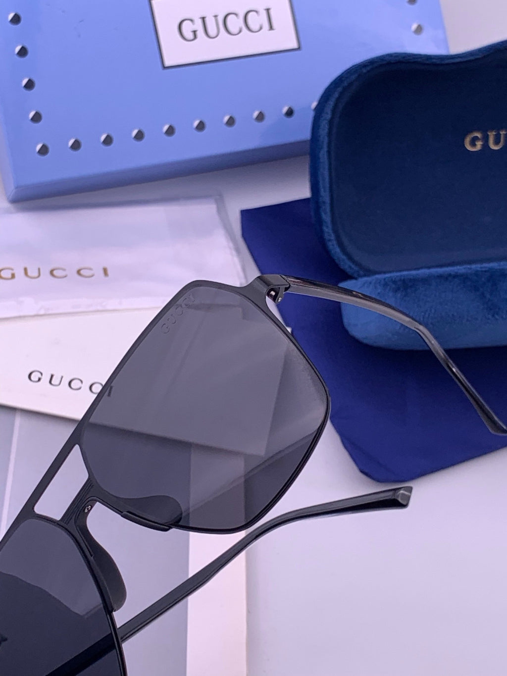 Gucci G11803 Polarized Aviator Orange Lens Sunglasses for Men - detail image 3