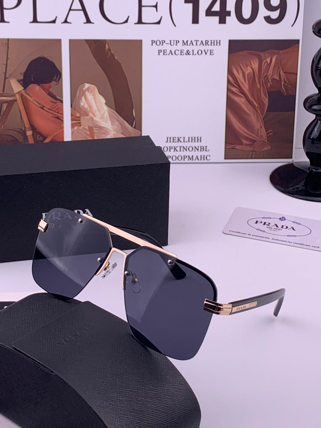 Prada Fashion Blue Lens Sunglasses for Men - 487021