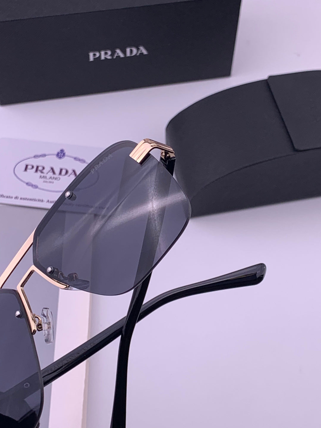 Prada Fashion Blue Lens Sunglasses for Men - 487021 - detail image 4