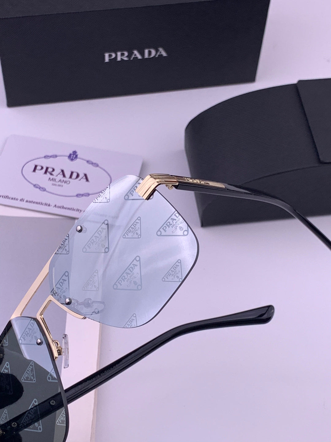 Prada Fashion Silver Lens Sunglasses for Men - 487022 - detail image 5