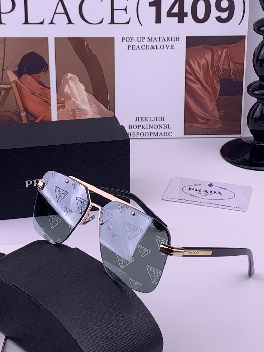 Prada Fashion Silver Lens Sunglasses for Men - 487022 - detail image 2