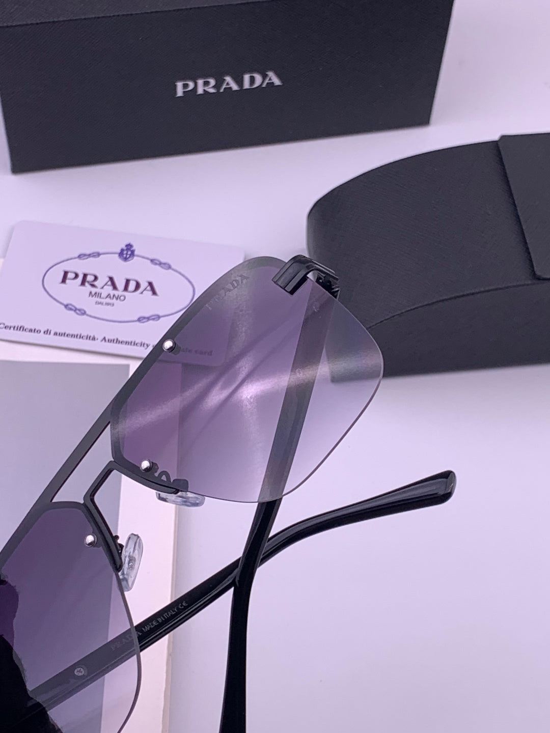 Prada Fashion Blue Lens Sunglasses for Men - 487023 - detail image 6