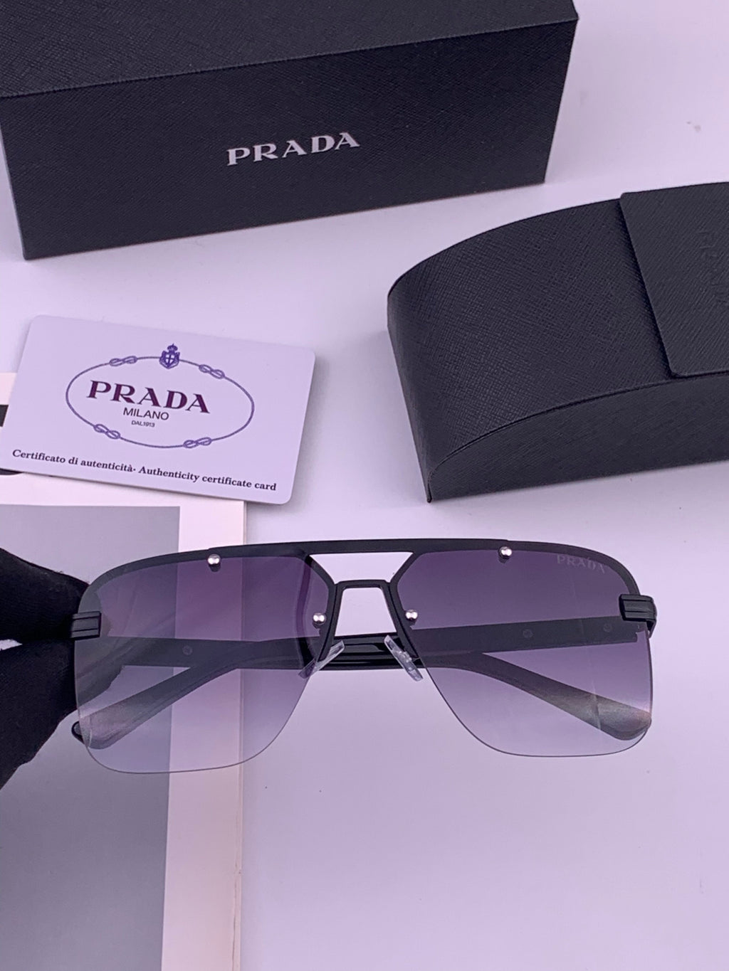 Prada Fashion Blue Lens Sunglasses for Men - 487023