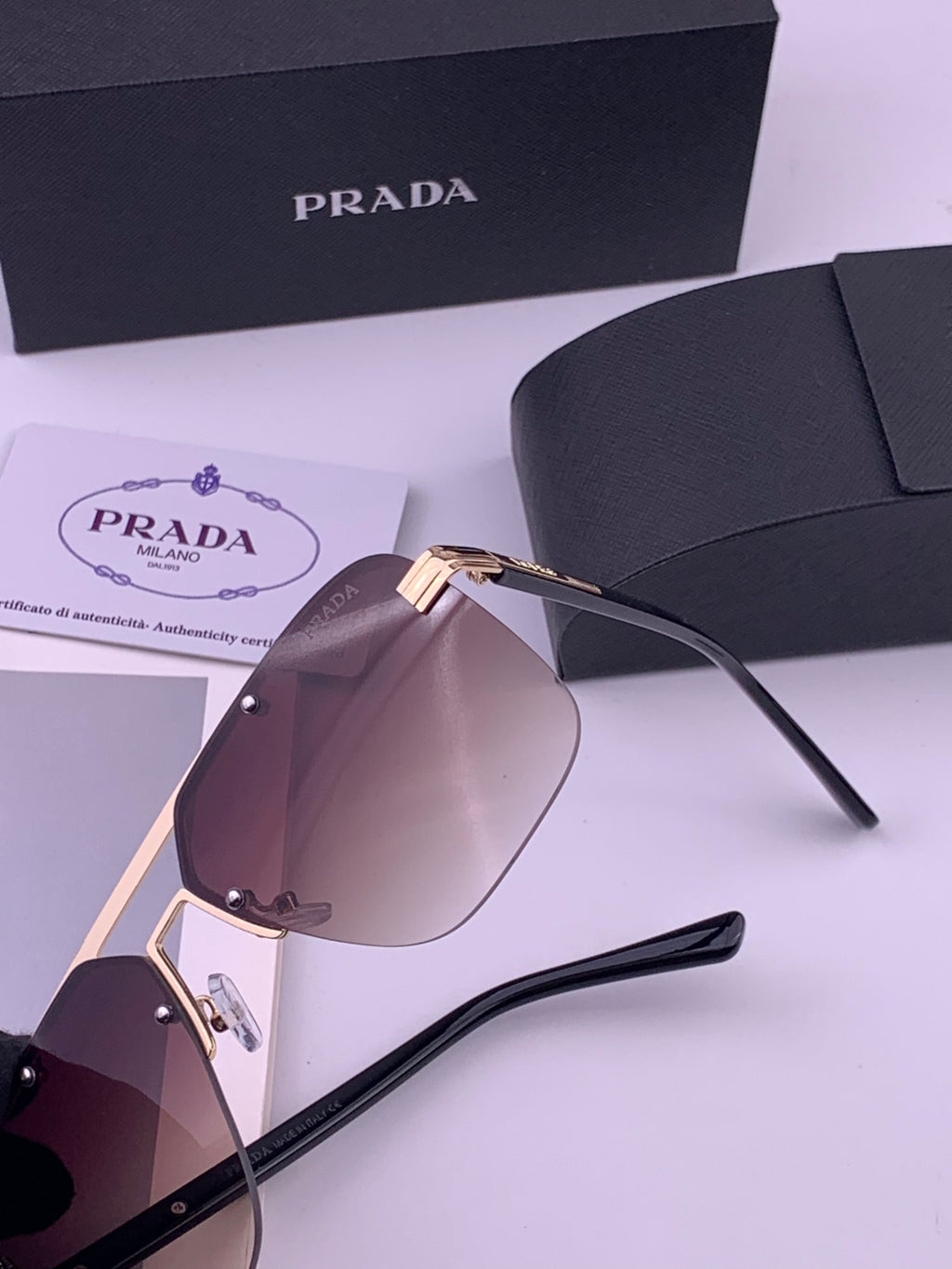 Prada Fashion Black Lens Sunglasses for Men - 487024 - detail image 6