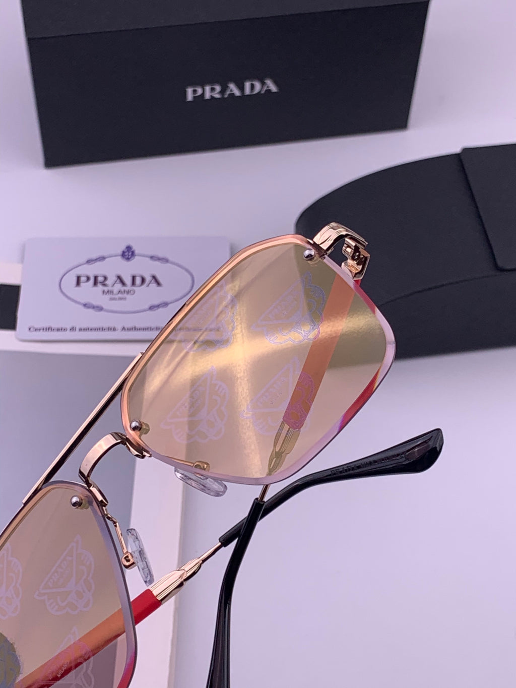 Prada Fashion Red Lens Sunglasses for Men - 487025 - detail image 5