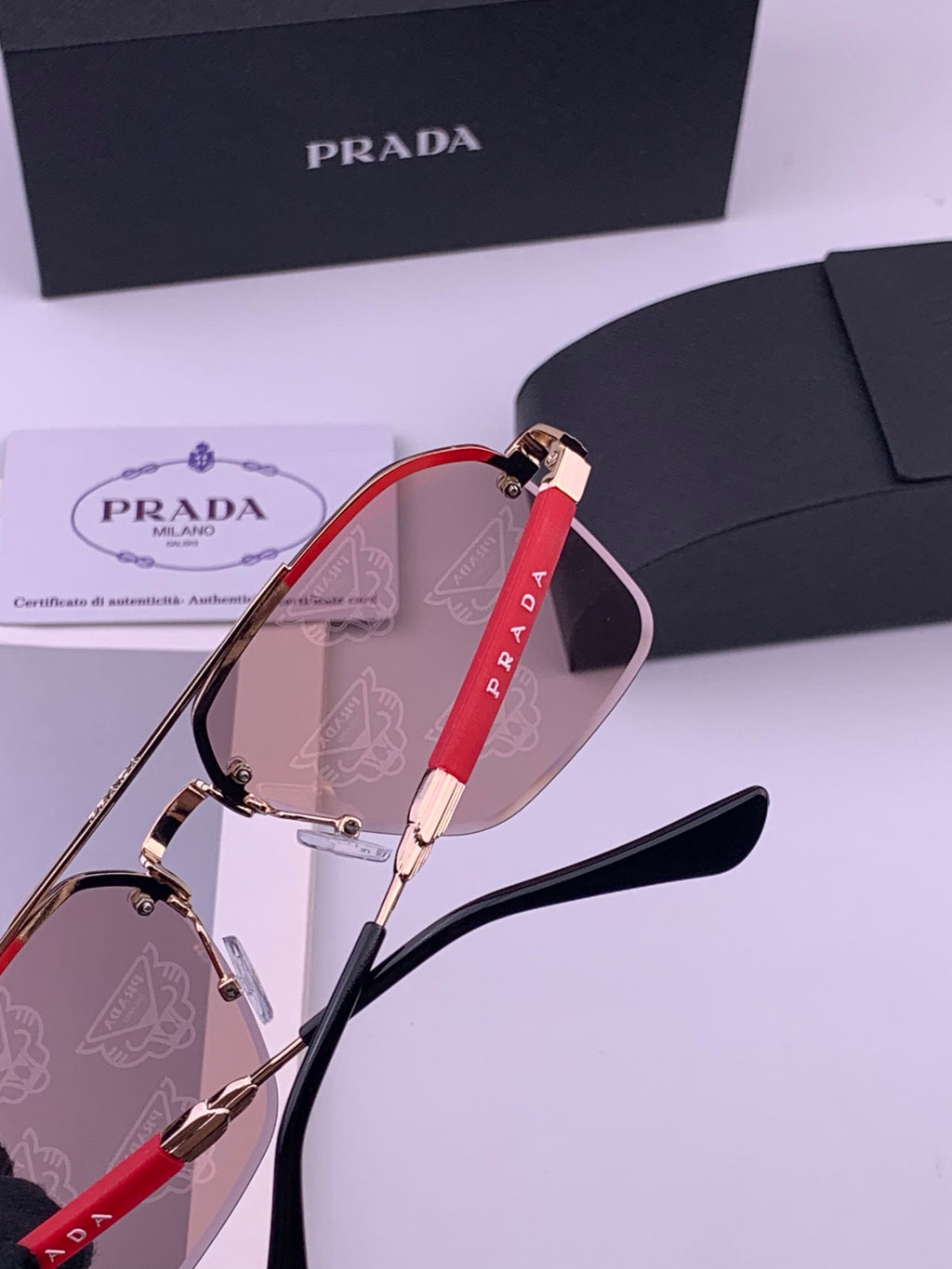 Prada Fashion Red Lens Sunglasses for Men - 487025 - detail image 3