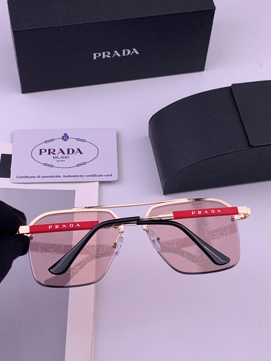 Prada Fashion Red Lens Sunglasses for Men - 487025 - detail image 4
