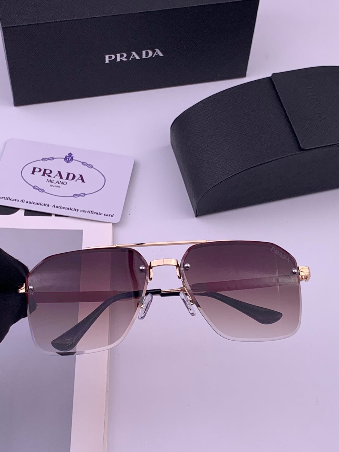 Prada Fashion Black Lens Sunglasses for Men - 487026