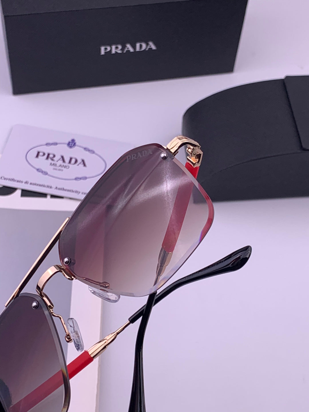 Prada Fashion Black Lens Sunglasses for Men - 487026 - detail image 4