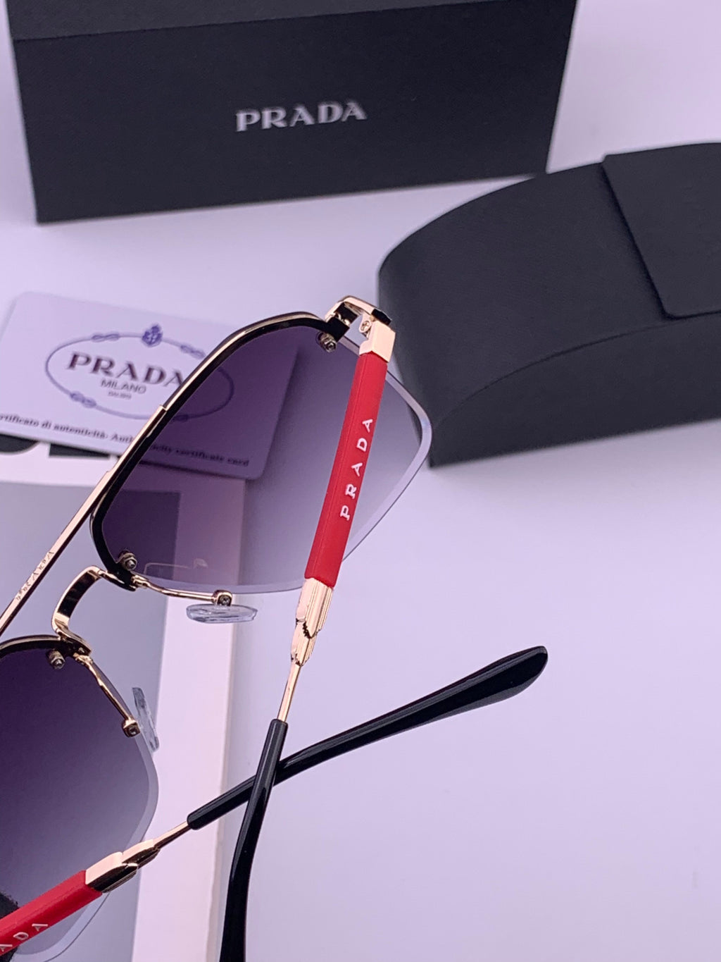 Prada Fashion Purple Lens Sunglasses for Men - 487027 - detail image 4
