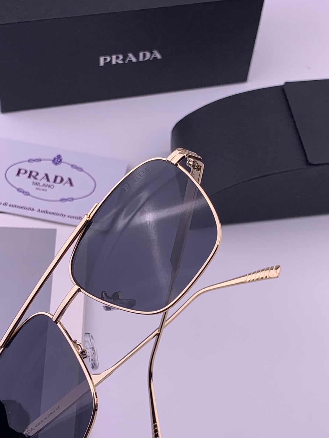 Prada Fashion Black Lens Sunglasses for Men - 487029 - detail image 4