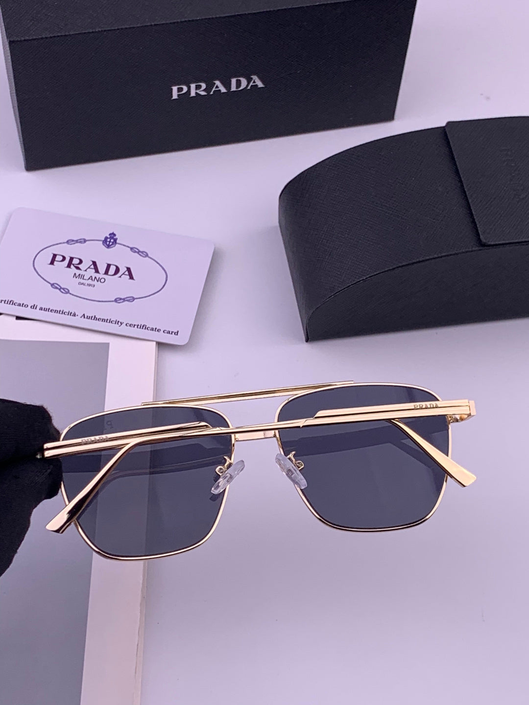 Prada Fashion Black Lens Sunglasses for Men - 487029 - detail image 2