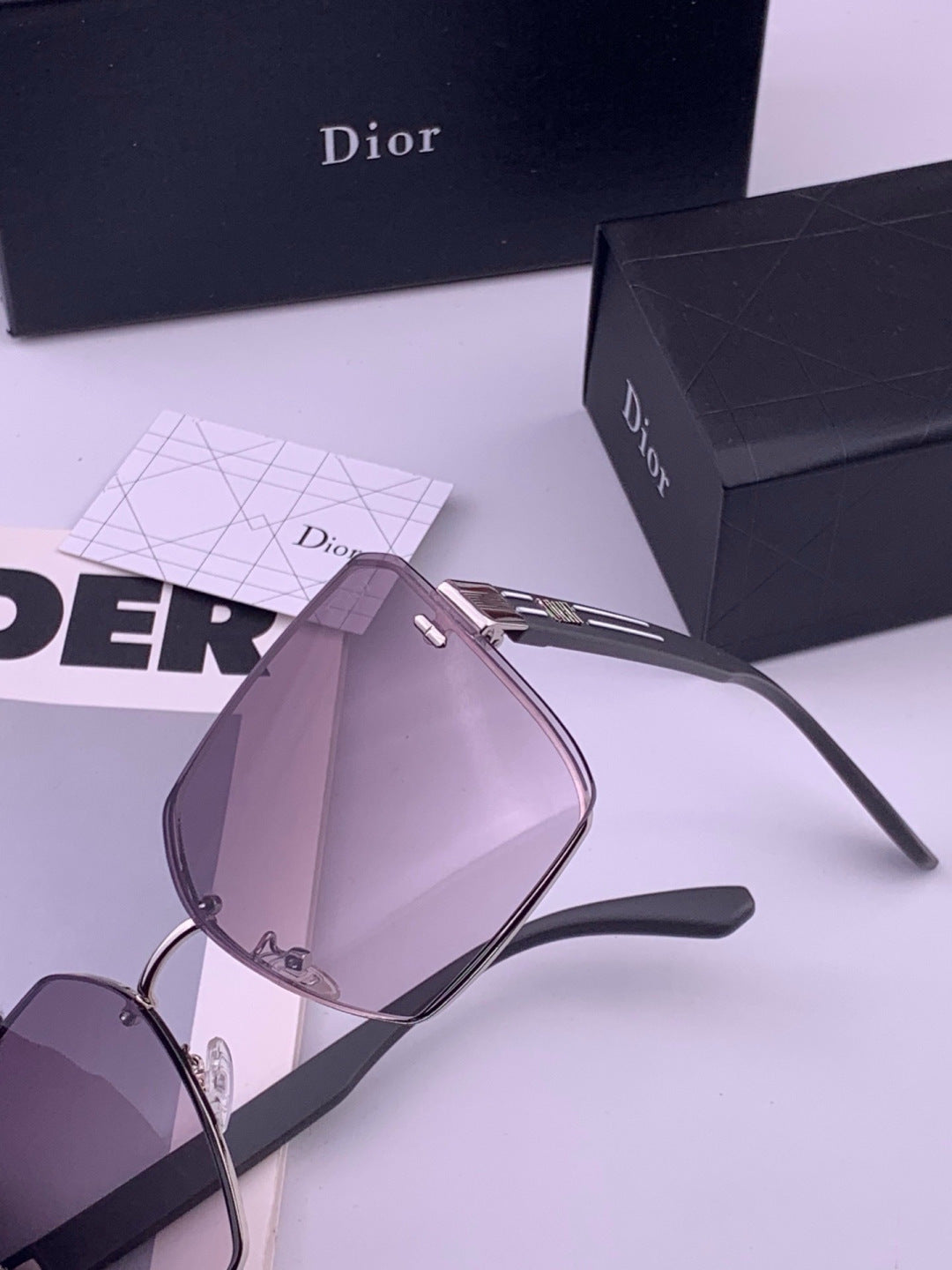 Dior CD0238 Polarized Square Brown Lens Sunglasses for Women - detail image 3