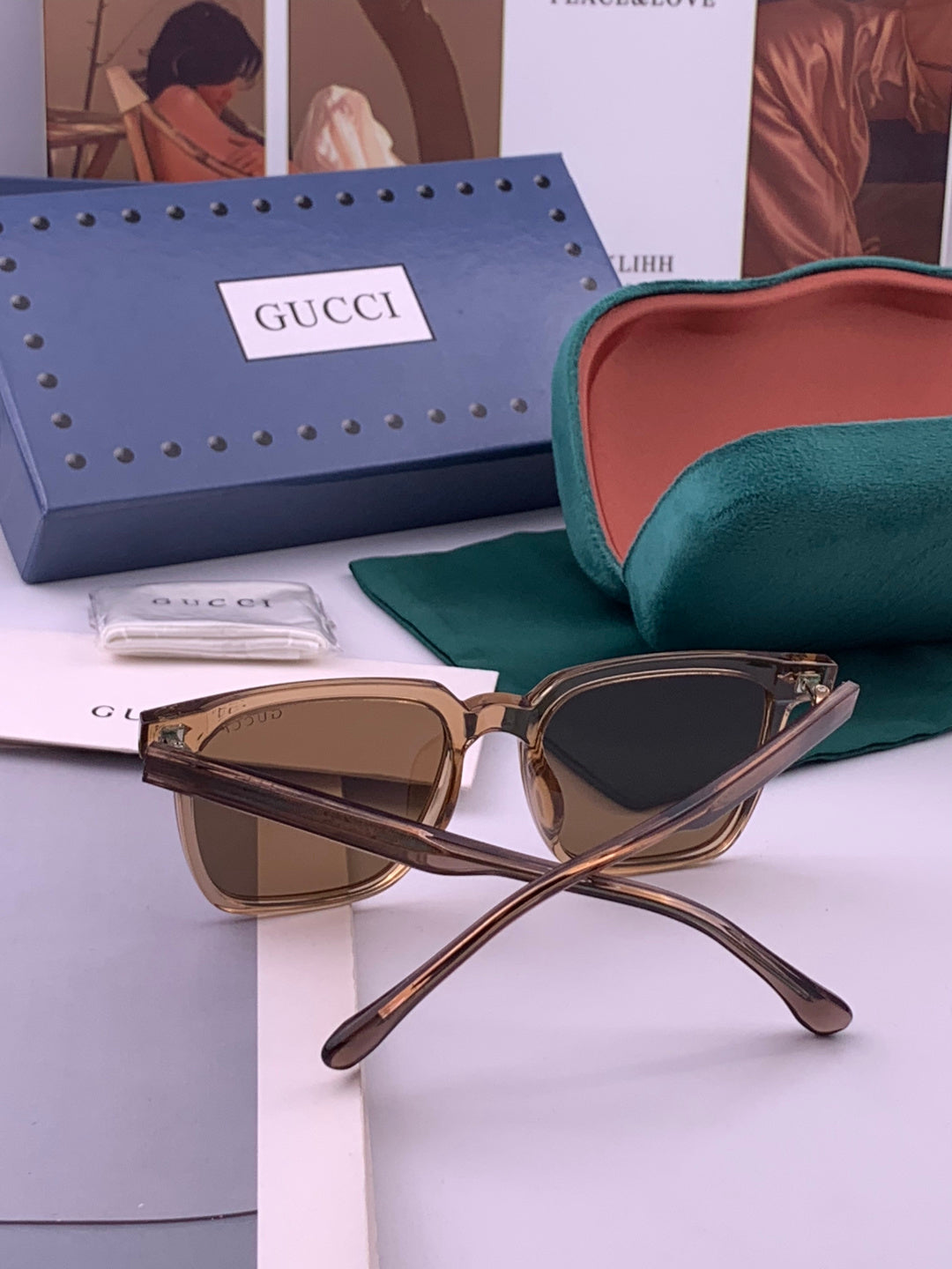 Gucci G0514 Square Brown Lens Sunglasses for Men & Women - detail image 6