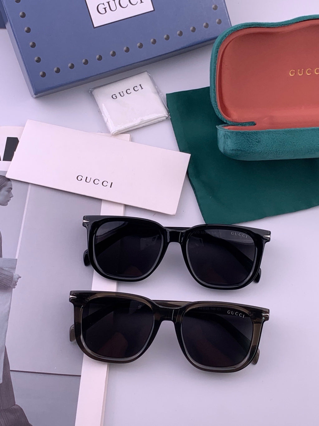 Gucci G3821 Polarized Square Gold Lens Sunglasses for Women - detail image 6