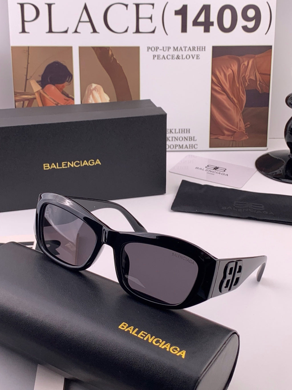 Balenciaga BL1992 Polarized Metal Fashion Pink Lens Sunglasses for Men & Women - detail image 6