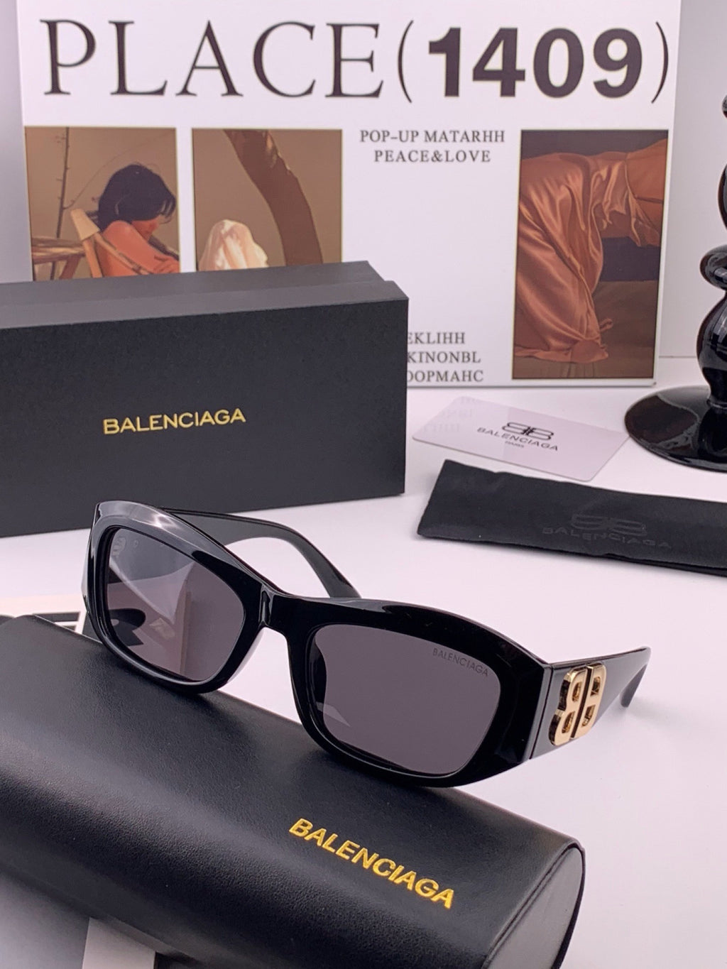 Balenciaga BL1992 Polarized Metal Fashion Pink Lens Sunglasses for Men & Women - detail image 4