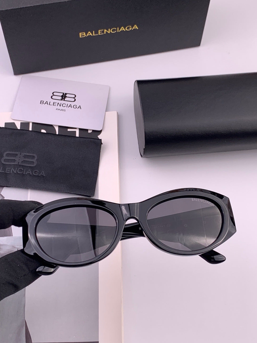 Balenciaga BL2992 Polarized Metal Fashion Black Lens Sunglasses - detail image 2