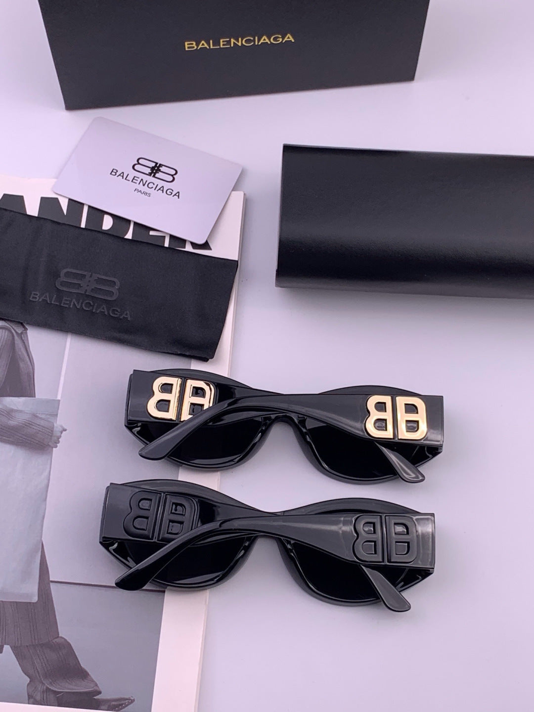 Balenciaga BL2992 Polarized Metal Fashion Black Lens Sunglasses - detail image 6