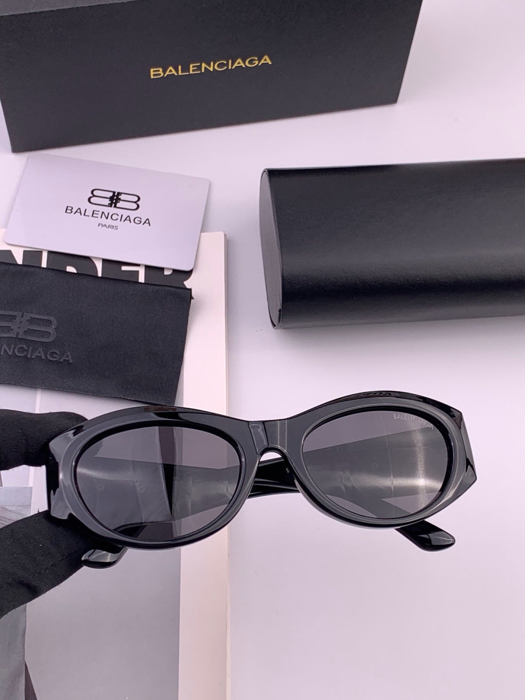 Balenciaga BL2992 Polarized Metal Fashion Black Lens Sunglasses