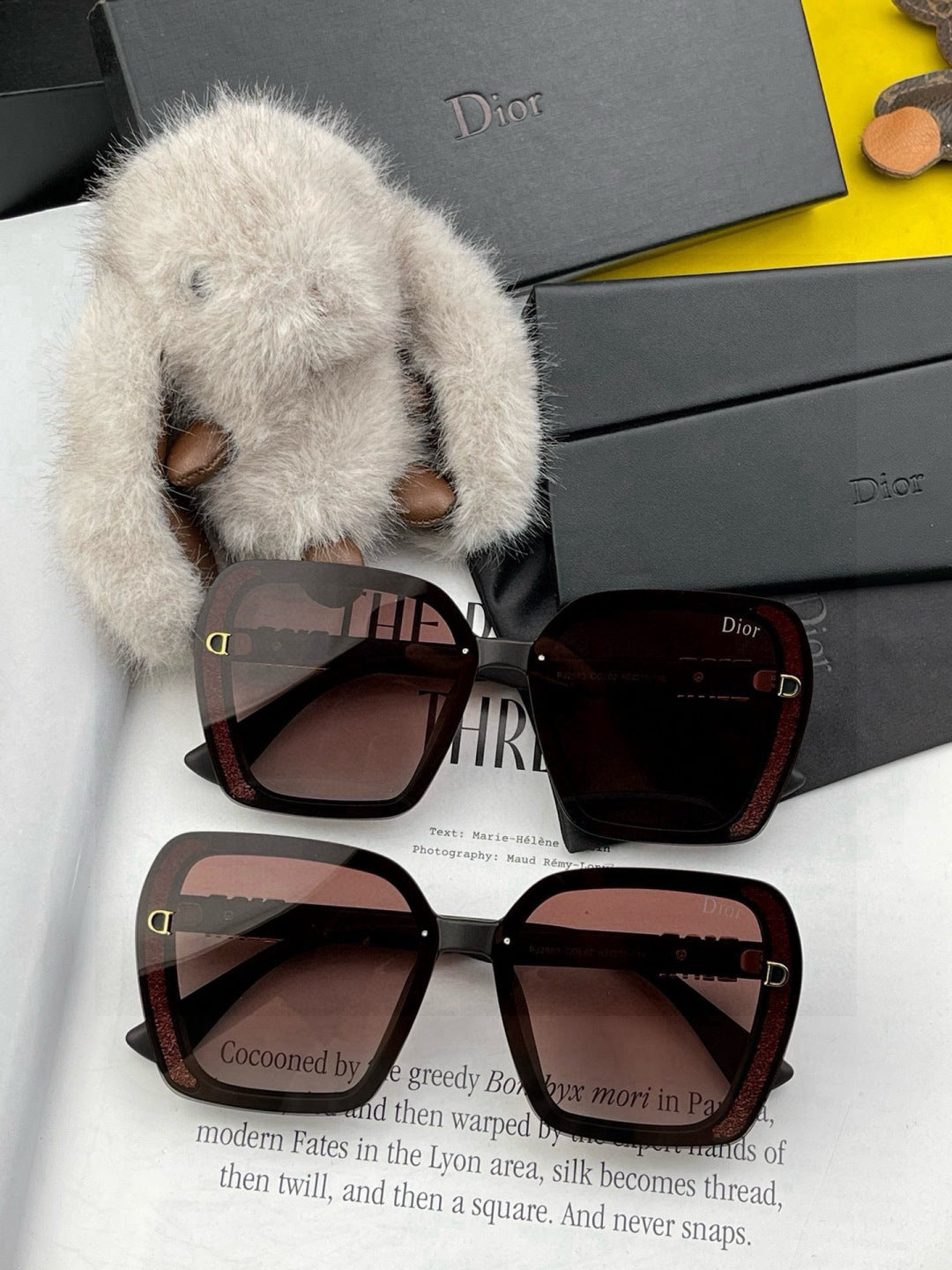Dior CD3290 Polarized Square Black Lens Sunglasses for Women - detail image 7