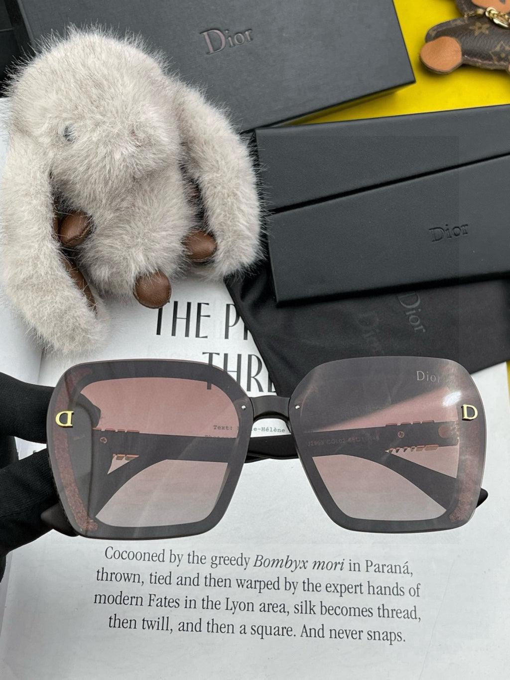 Dior CD3290 Polarized Square Black Lens Sunglasses for Women