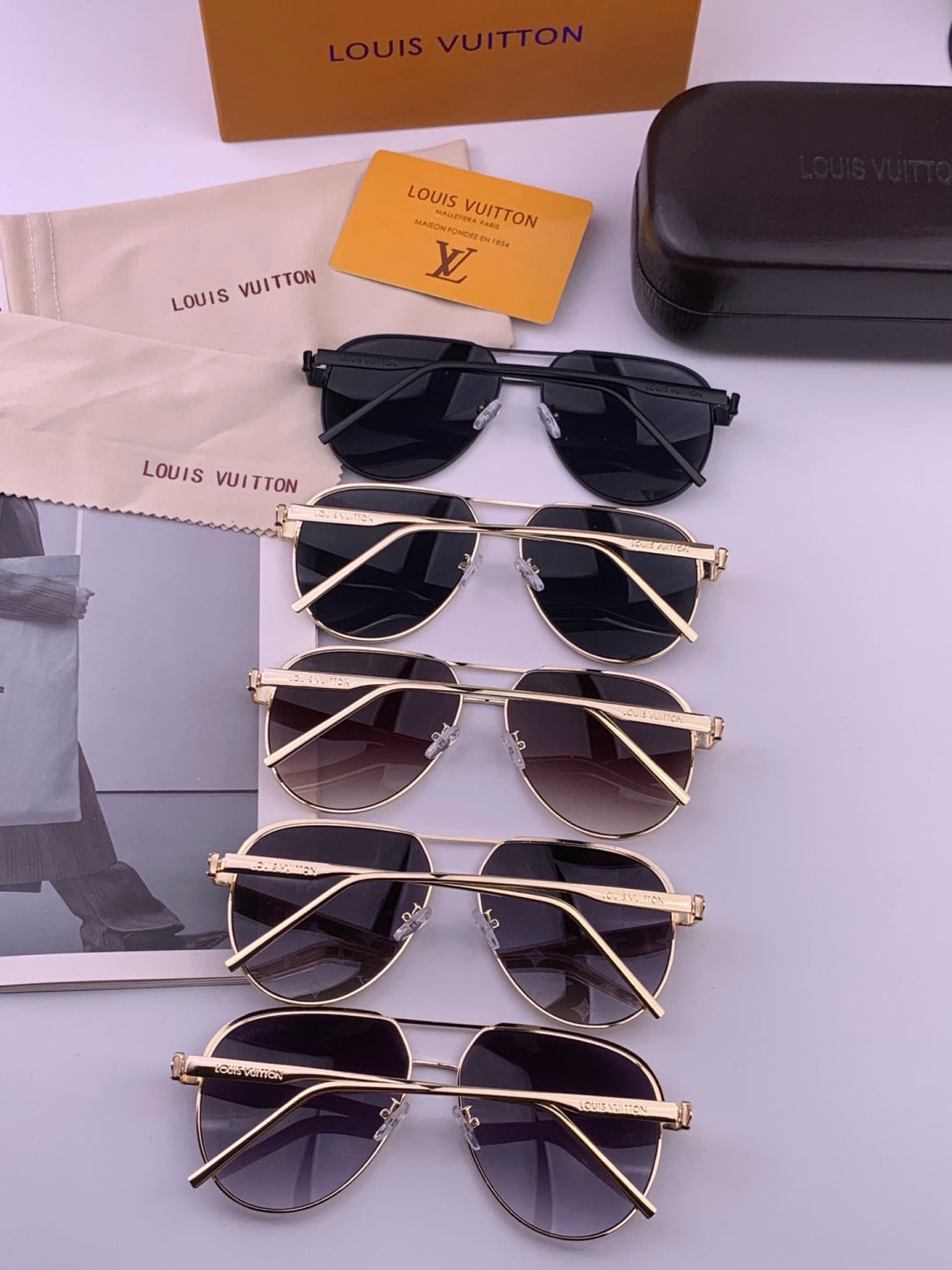 Louis Vuitton L01744 Aviator Black Lens Sunglasses for Men & Women - 486234 - detail image 7