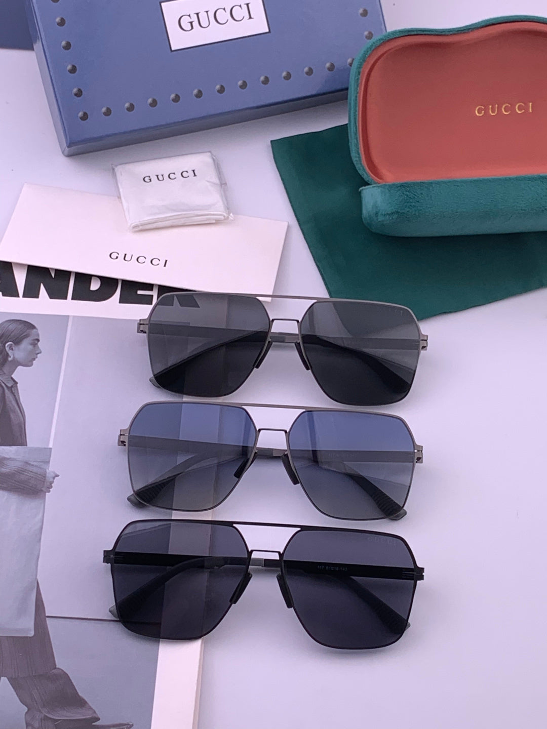 Gucci G711 Polarized Fashion Gold Lens Sunglasses for Men & Women - detail image 7