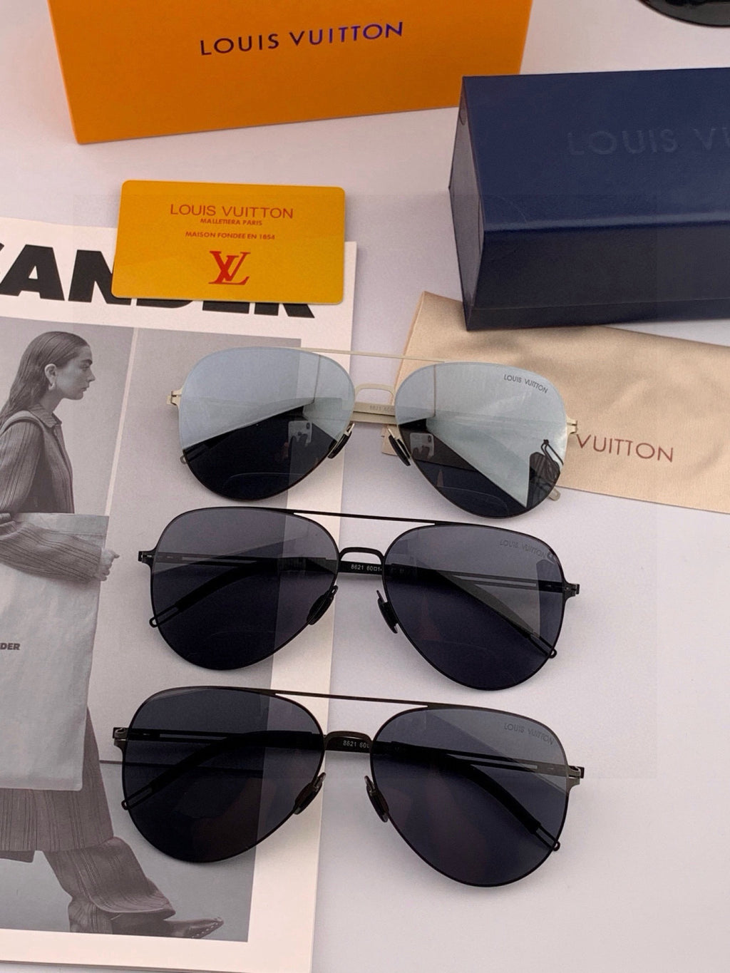 Louis Vuitton L1862 Fashion Red Lens Sunglasses for Men & Women - detail image 7