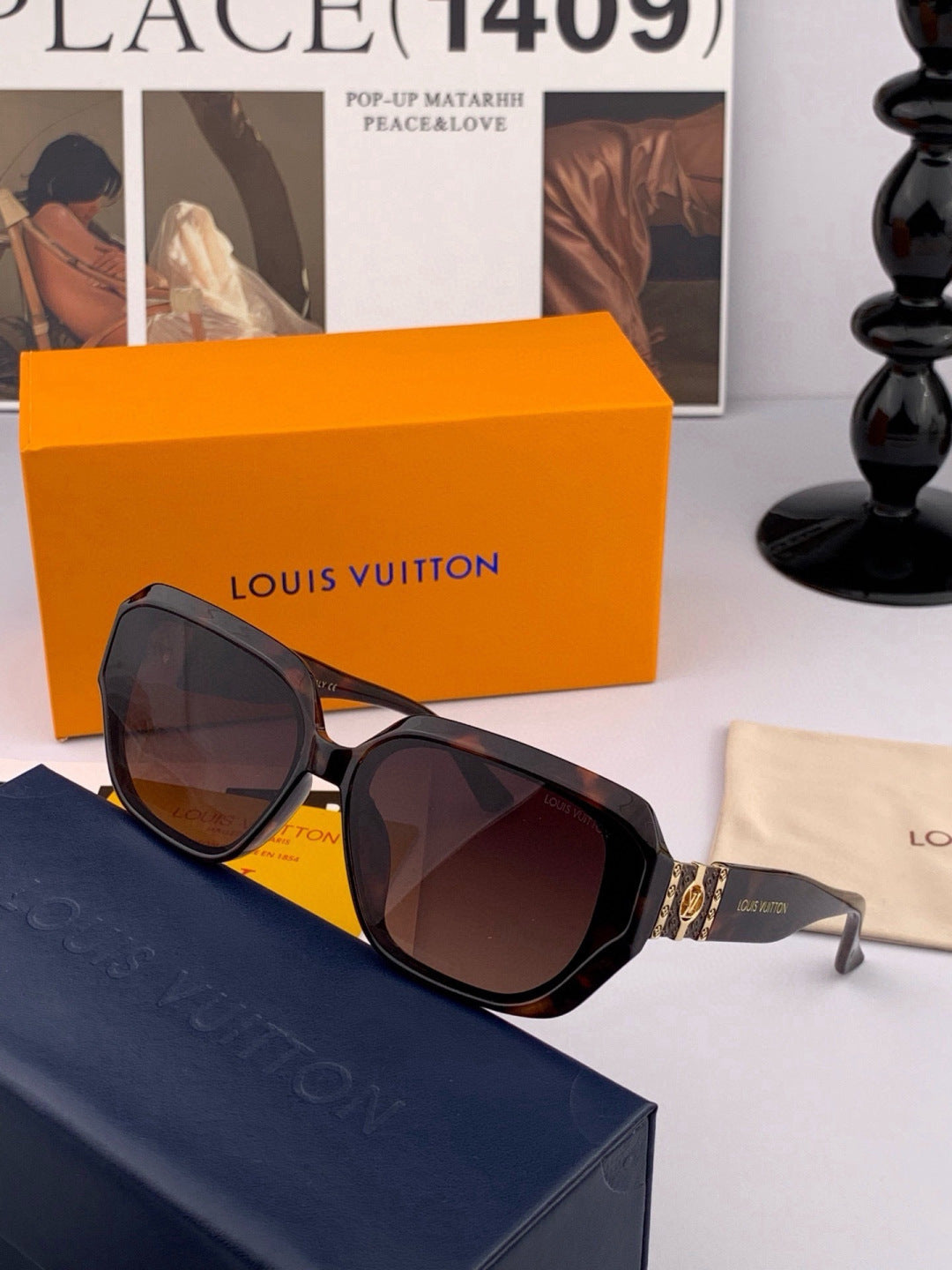 Louis Vuitton L8551 Square Pink Lens Sunglasses for Men & Women