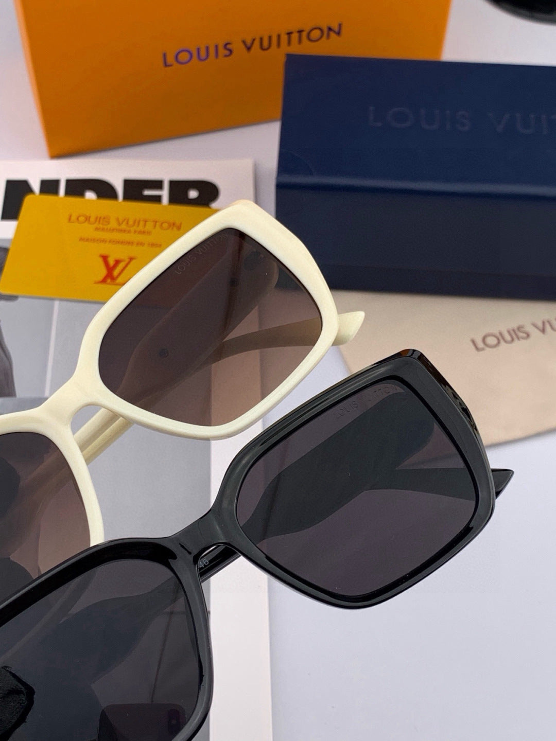 Louis Vuitton L6221 Square Black Lens Sunglasses for Men & Women - detail image 5