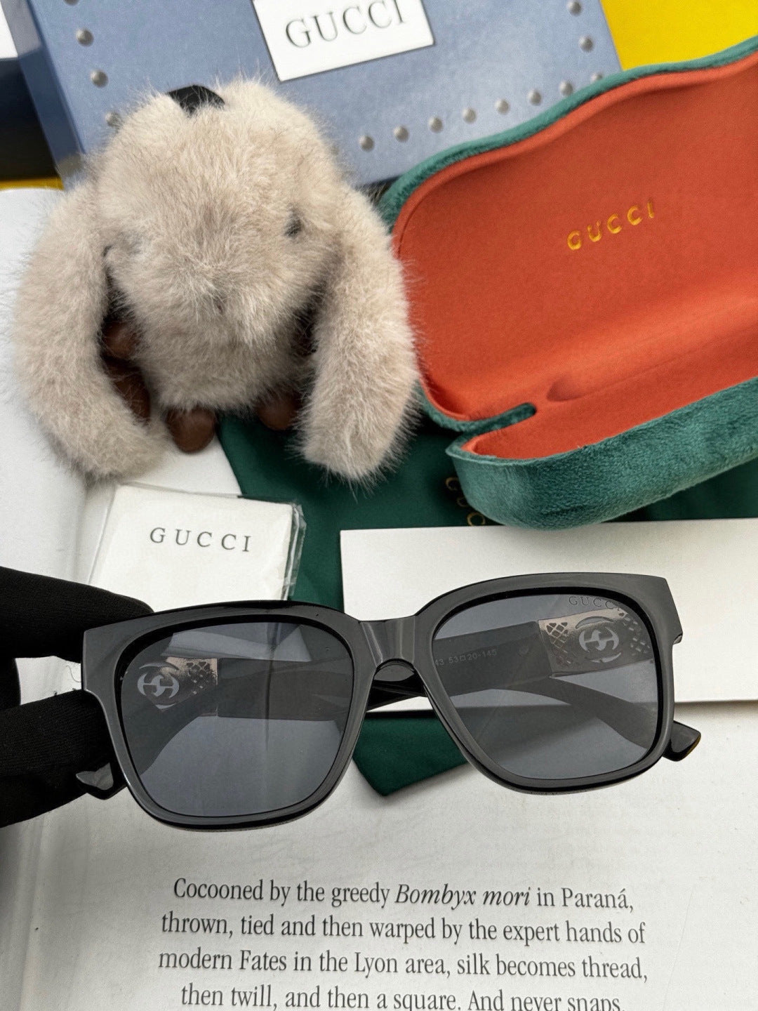 Gucci G35804 Square Gold Lens Sunglasses for Men & Women