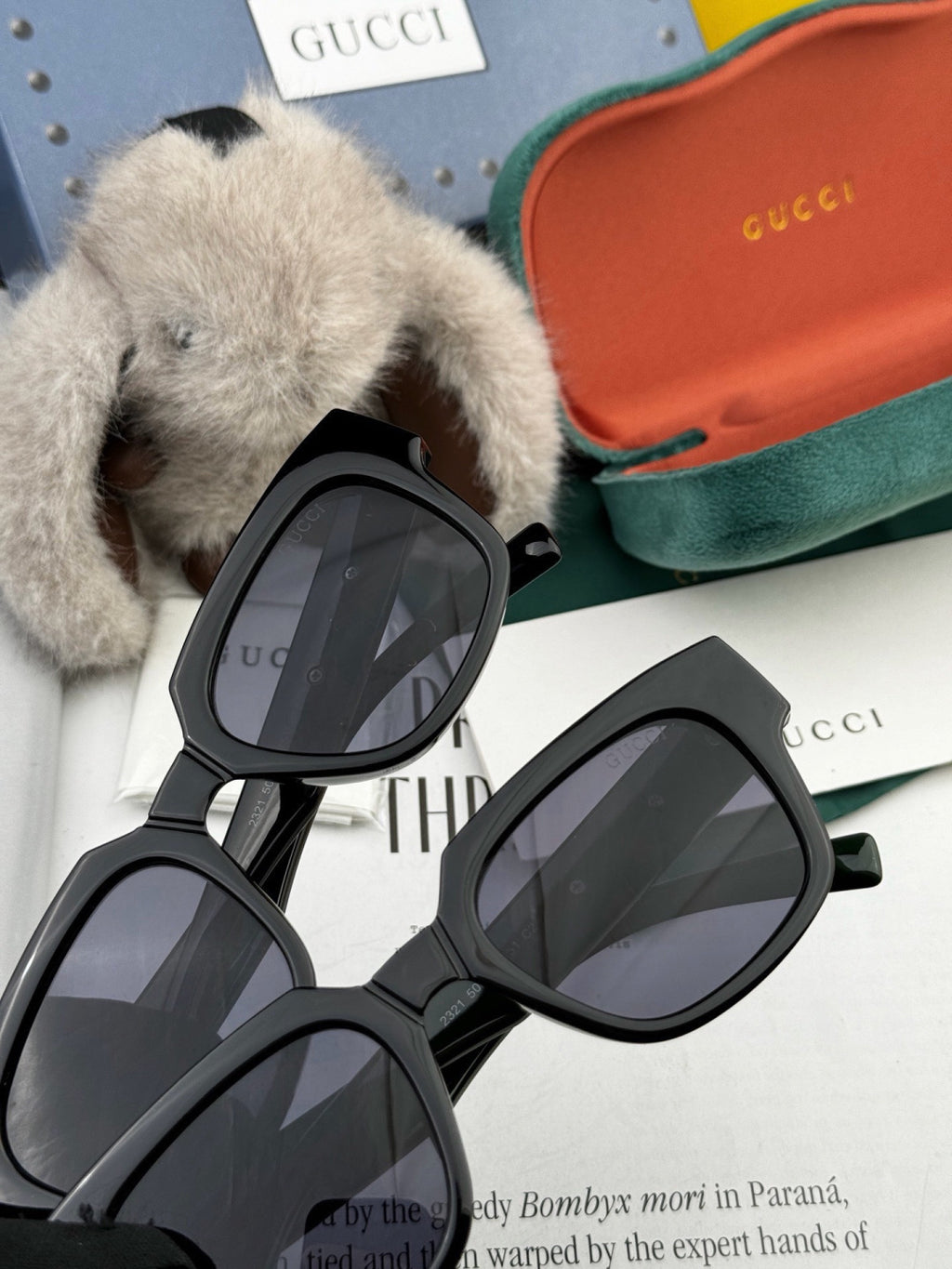 Gucci G1232 Square Black Lens Sunglasses for Men & Women - detail image 4