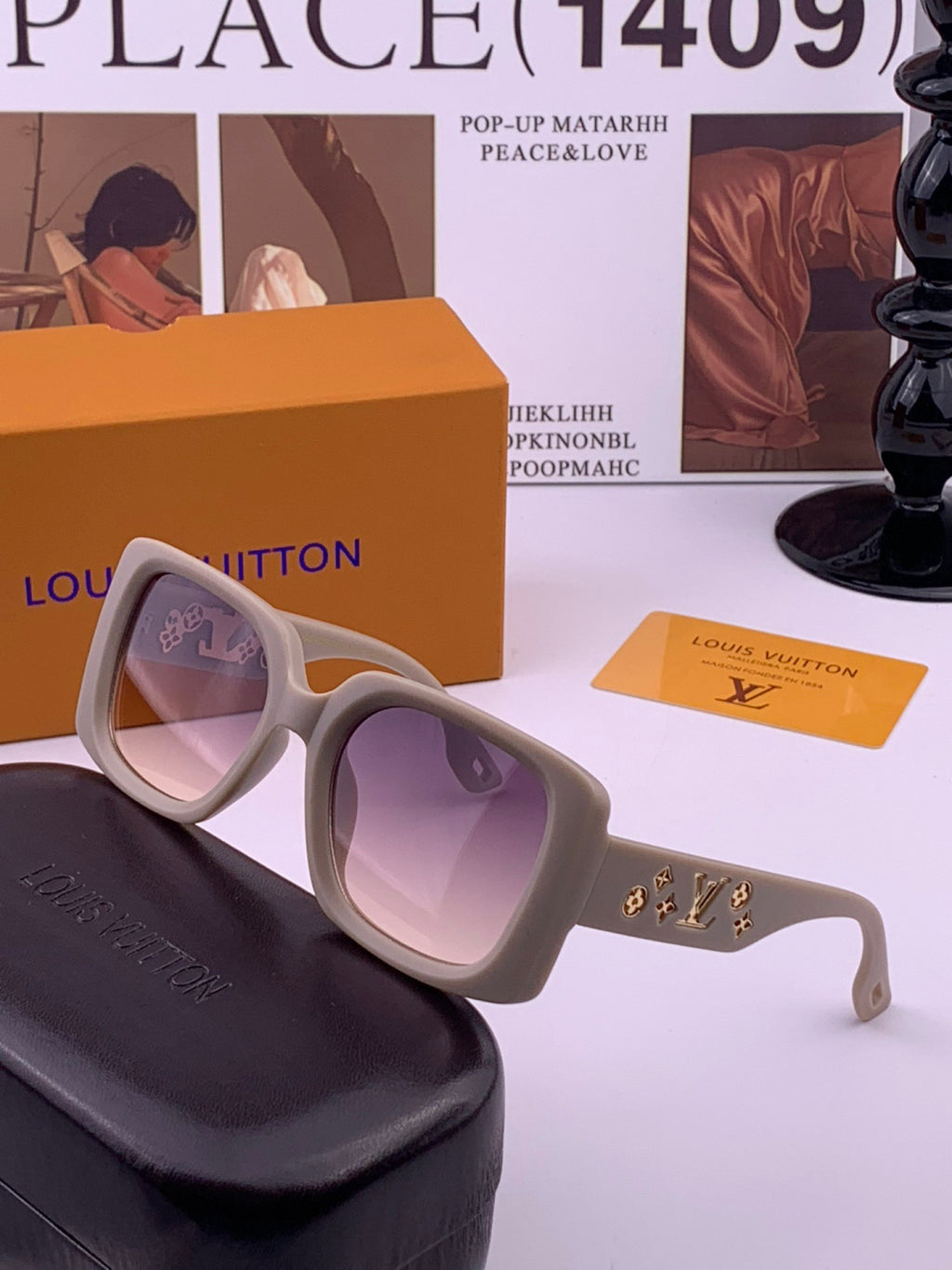 Louis Vuitton L17006 Oversized Brown Lens Sunglasses for Men & Women - detail image 2