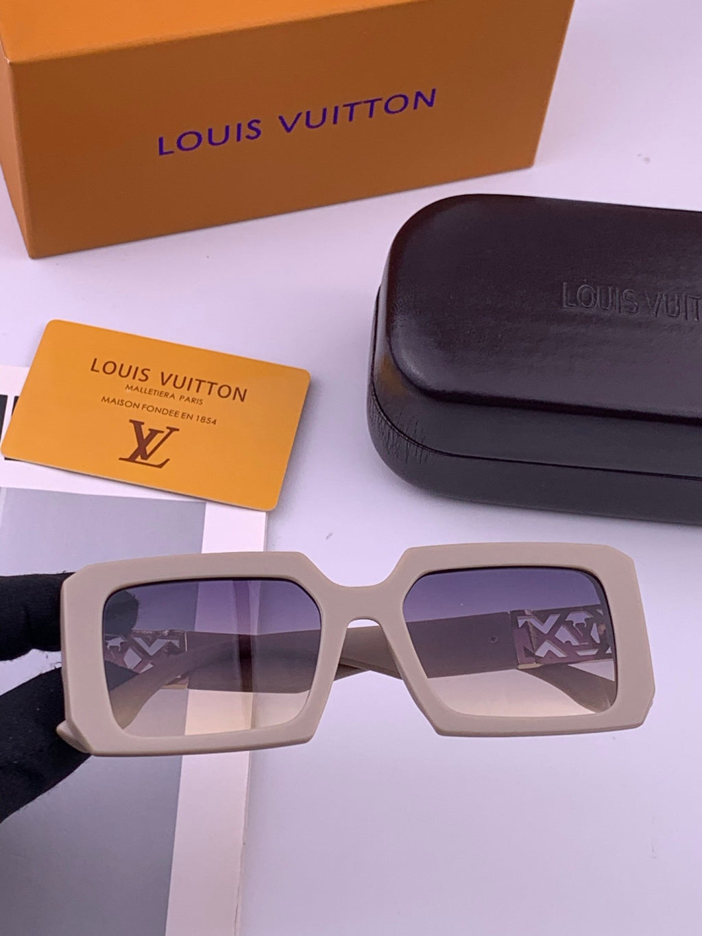 Louis Vuitton L77001 Square Brown Lens Sunglasses for Men & Women