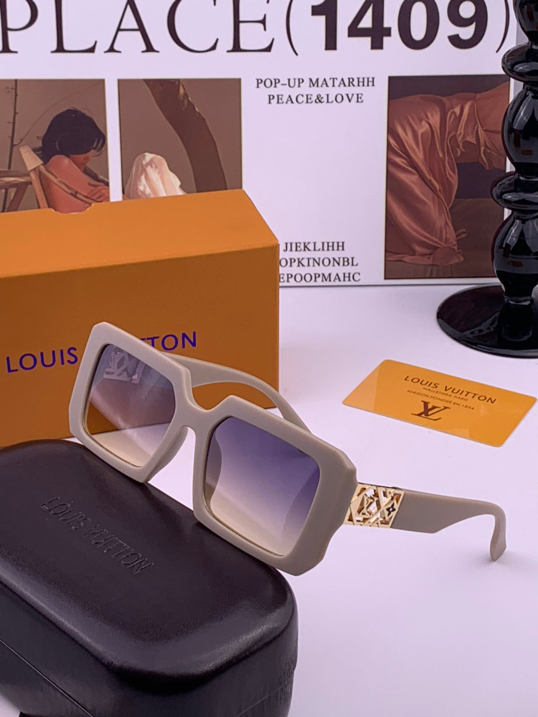 Louis Vuitton L77001 Square Brown Lens Sunglasses for Men & Women - detail image 2