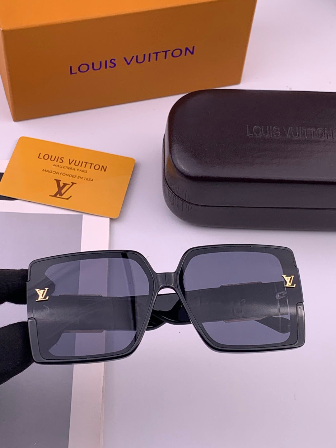 Louis Vuitton L97003 Square Black Lens Sunglasses for Men & Women