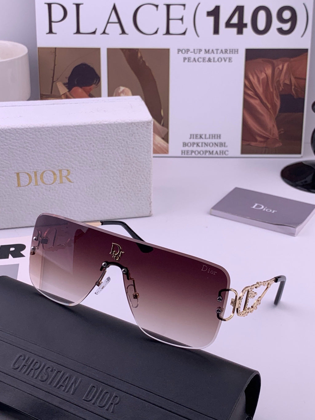 Dior CD11753 Fashion Blue Lens Sunglasses for Women - detail image 6